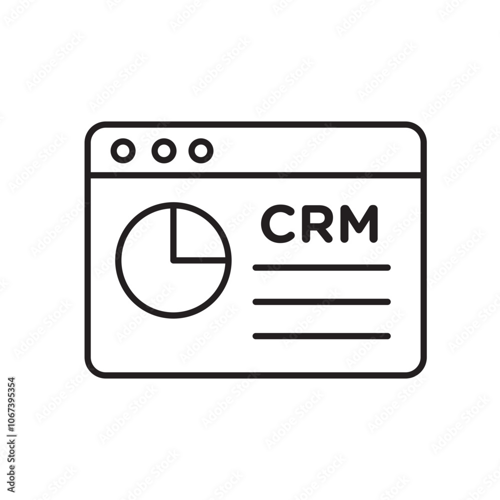 Poster crm icon simple black line style.