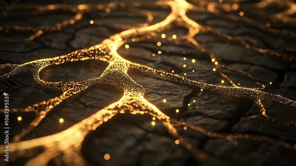 Poster Conceptual depiction of machine learning as branching pathways, with glowing intersections illustrating the flow of data and learning, 4k resolution