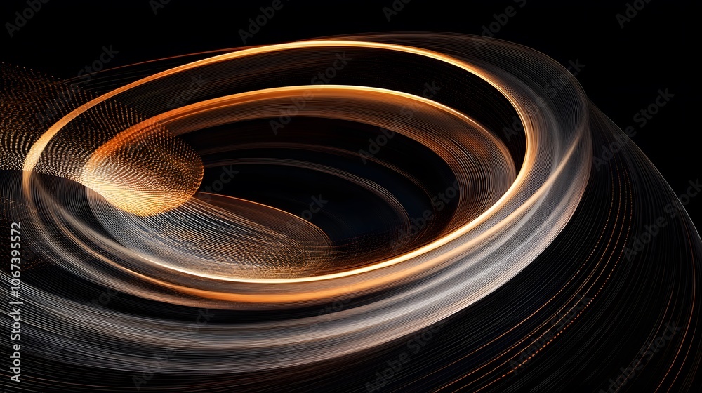 Aufkleber Visual interpretation of ML algorithms with dynamic, bright lines moving in spirals, symbolizing the energy and innovation in AI, 4k resolution