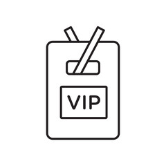 VIP neck tag icon simple black line style.