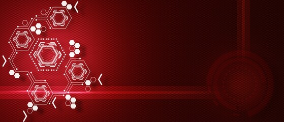 abstract hexagon digital molecular structure pattern innovation concept design background