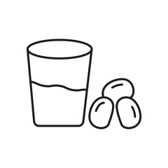 Ramadan iftar icon simple black line style.