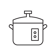 Pressure cooker icon simple black line style.