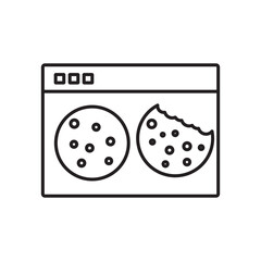 Web Cookies icon simple black line style.