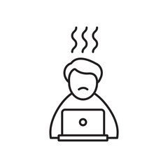 Burnout icon simple black line style.