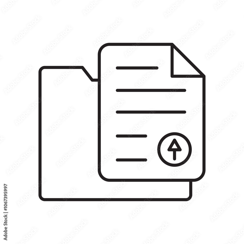 Poster Upload file icon simple black line style.
