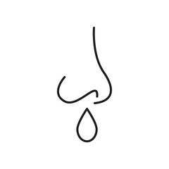 Runny nose icon simple black line style.