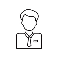 Businessman icon simple black line style.