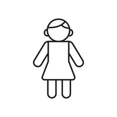 Doll icon simple black line style.