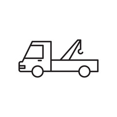 Tow truck icon simple black line style.