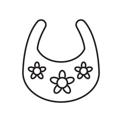 Baby bib icon simple black line style.