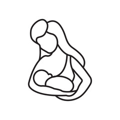 Breastfeeding icon simple black line style.