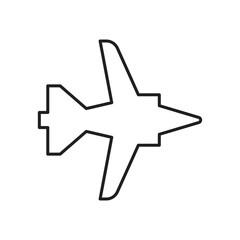 Military aircraft icon simple black line style.