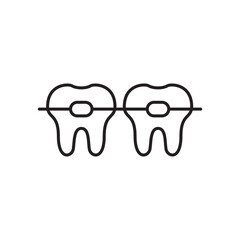 Braces icon simple black line style.