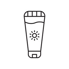 Sun cream icon simple black line style.