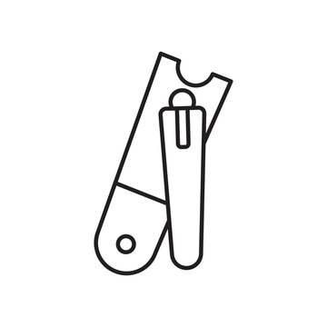 recommend clip art: Nail clippers icon simple black line style.