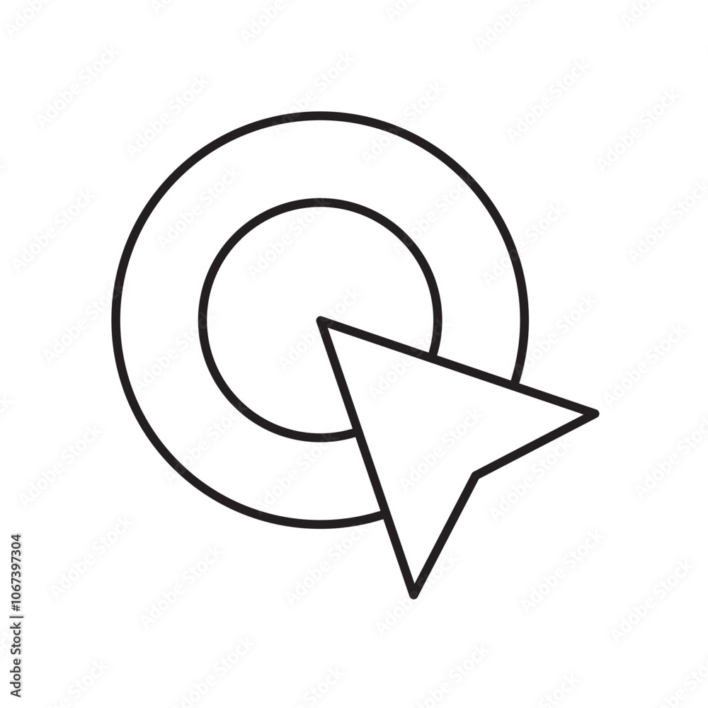Poster click flat simple vector symbols illustration.