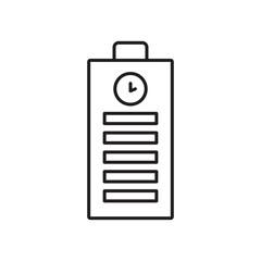 Battery life icon simple black line style.