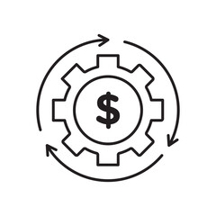 Business model icon simple black line style.