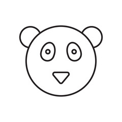 Panda icon simple black line style.
