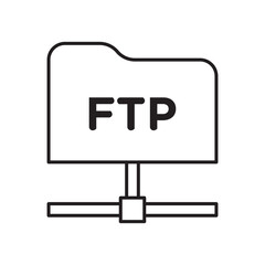 FTP icon simple black line style.