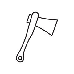 Hatchet icon simple black line style.