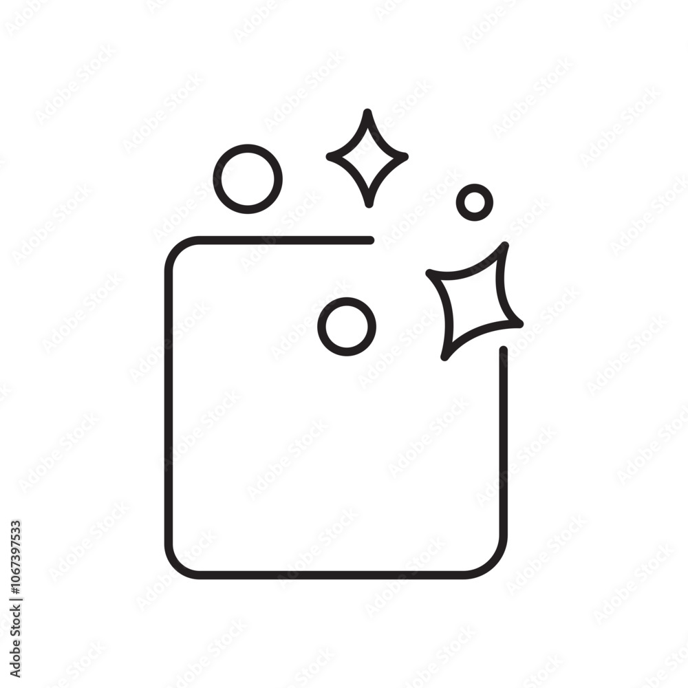 Poster Clean floor surface icon simple black line style.