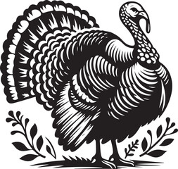Turkey silhouette vector image