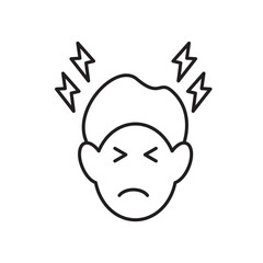Headache icon simple black line style. icon simple black line style.