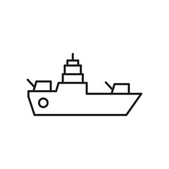 Warship icon simple black line style. © Craft Studio