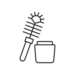 Toilet brush icon simple black line style.