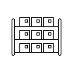 Storage rack icon simple black line style.