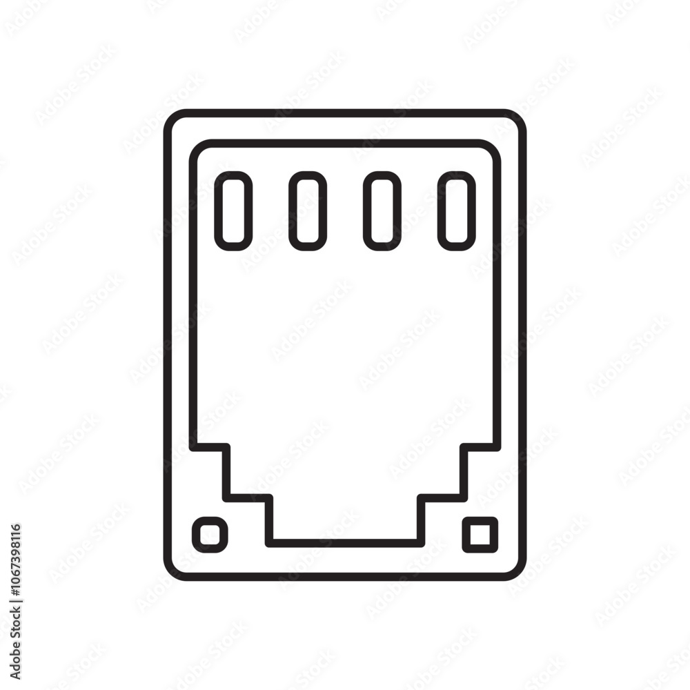 Poster TCP icon simple black line style.