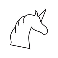 Unicorn icon simple black line style.