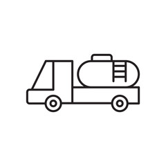 Fuel truck icon simple black line style.