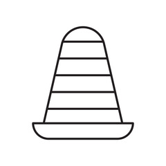 Road cone icon simple black line style.