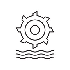 Hydro power icon simple black line style.