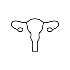 Uterus icon simple black line style.
