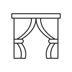 Curtains icon simple black line style.