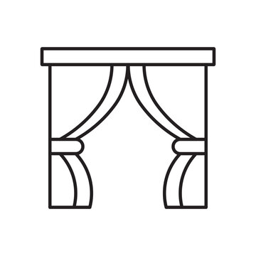 recommend clip art: Curtains icon simple black line style.