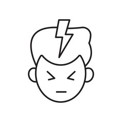 Headache icon simple black line style.