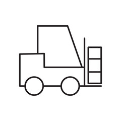 Forklift icon simple black line style.