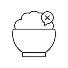 Lack of appetite icon simple black line style.