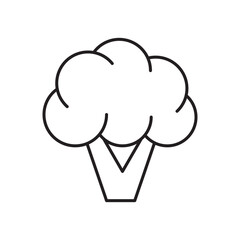 Broccoli icon simple black line style.