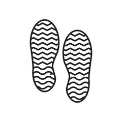 Shoe print icon simple black line style.