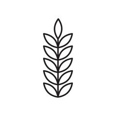 Wheat grain icon simple black line style.