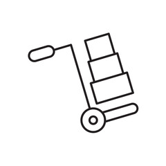 Hand truck icon simple black line style.