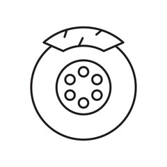 Disk brake icon simple black line style.