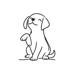 hand draw vector dog silhouette design dog, pet, outline, silhouette, border, friendship, large, black and white