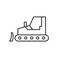 Bulldozer flat simple vector symbols illustration.